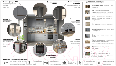 Кухонный гарнитур Империал Равенна Роял 1.8 (грей)
