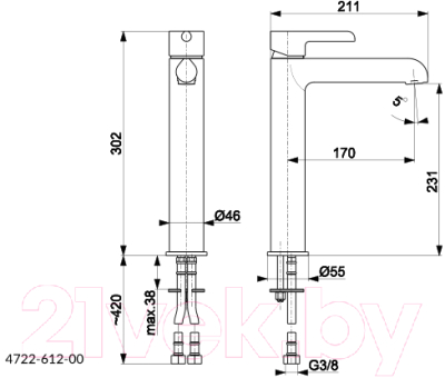 Смеситель Armatura Angelit 4722-612-40