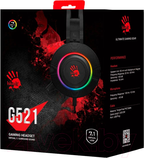 Наушники-гарнитура A4Tech Bloody G521