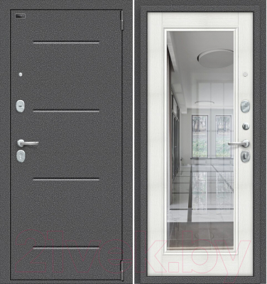 Входная дверь el'Porta Porta S 104.П61 Антик серебристый/Bianco Veralinga (88x205, правая)