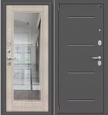 Входная дверь el'Porta Porta S 104.П61 Антик серебристый/Cappuccino Veralinga (98x205, левая)