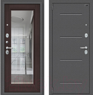 Входная дверь el'Porta Porta S 104.П61 Антик серебристый/Wenge Veralinga (98x205, левая)
