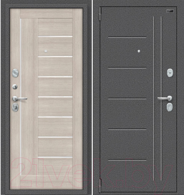 Входная дверь el'Porta Porta S 109.П29 Антик серебристый/Cappuccino Veralinga (98x205, левая)