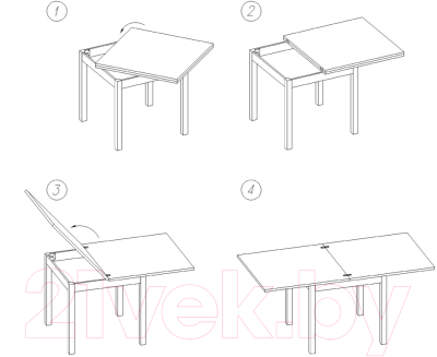 Обеденный стол Домотека Дрезден М-3 68-136x90 (белый/02) - Инструкция