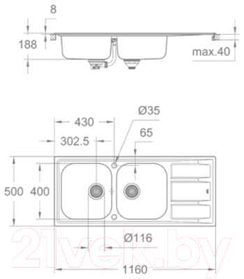 

Мойка кухонная GROHE, 31587SD0