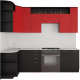 Готовая кухня Артём-Мебель Виола СН-114 без стекла ДСП 1.5x2.6 Левая (красный/черный) - 