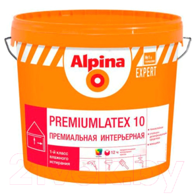 

Краска Alpina, Белый, Expert Premiumlatex 10. База 1
