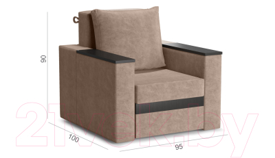 Кресло мягкое Sofos Браун нераскладное Тип A (Nevada Latte/венге)