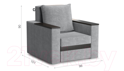 Кресло-кровать Sofos Браун раскладное Тип A (Nevada Ash/венге)