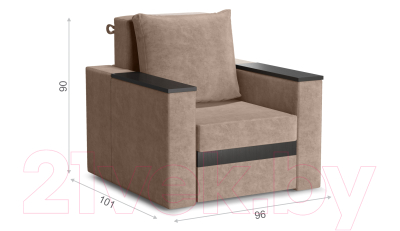 Кресло-кровать Sofos Браун раскладное Тип A (Nevada Latte/венге)