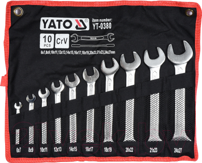 Набор ключей Yato YT-0380 (10 предметов)