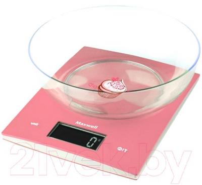 Кухонные весы Maxwell MW-1459 (розовый) - общий вид