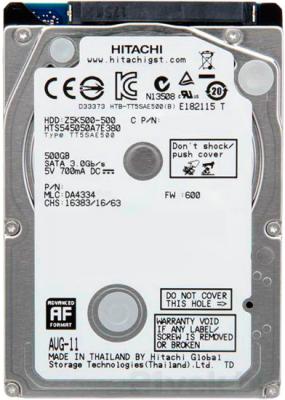 Жесткий диск Hitachi Travelstar Z5K500 500GB (HTS545050A7E380) - вид сверху