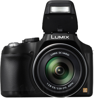 Компактный фотоаппарат Panasonic Lumix DMC-FZ72EE-K - вид спереди