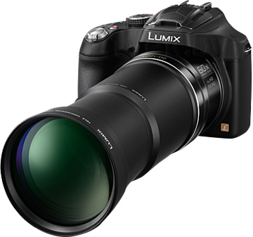 Компактный фотоаппарат Panasonic Lumix DMC-FZ72EE-K - объектив в положении "теле"
