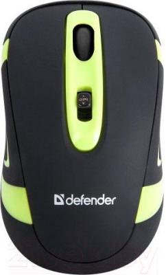 Мышь Defender Magnifico MM-505 Nano / 52505 (черно-зеленый) - вид сверху
