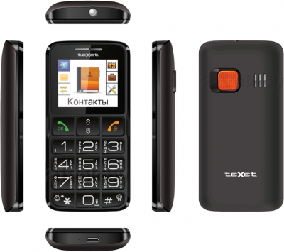 Мобильный телефон Texet TM-B112 (серый) - полный обзор всех панелей