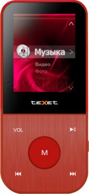 MP3-плеер Texet T-15 (8GB, красный) - вид спереди