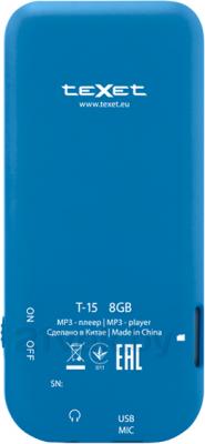 MP3-плеер Texet T-15 (8GB, синий) - вид сзади