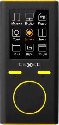 MP3-плеер Texet T-30 (8Gb, желтый) - вид спереди