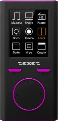 MP3-плеер Texet T-30 (8GB, фиолетовый) - вид спереди