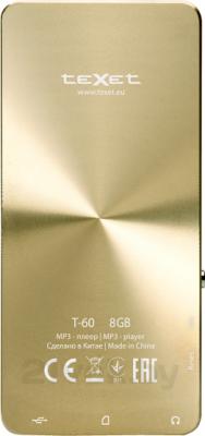 MP3-плеер Texet T-60 (8GB, золотой) - вид сзади
