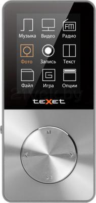 MP3-плеер Texet T-60 (8GB, серебристый) - вид спереди
