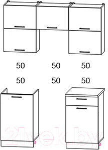 Готовая кухня Интерлиния Мила Gloss 50-15 (белый/асфальт)