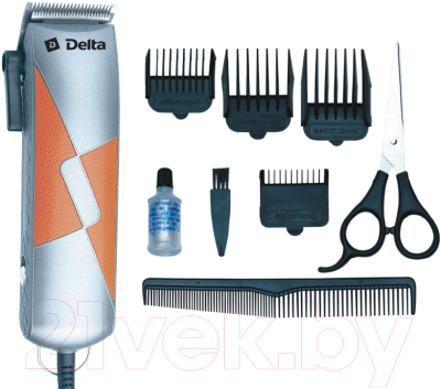 Машинка для стрижки волос Delta DL-4048 (серебристый/оранжевый)