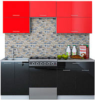 Кухонный гарнитур Интерлиния Мила Gloss 60-20 (красный/черный) - 