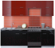 Кухонный гарнитур Интерлиния Мила Gloss 60-24 (бордовый/черный) - 