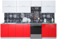 Готовая кухня Интерлиния Мила Gloss 60-30 (белый/красный) - 