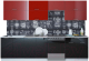 Готовая кухня Интерлиния Мила Gloss 60-30 (бордовый/черный) - 