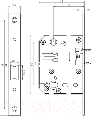 Защелка врезная Lockstyle 170PVC CP (хром)