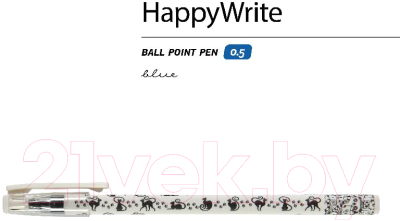 Ручка шариковая Bruno Visconti HappyWrite. Кошка-силуэт / 20-0116 (0.5мм)
