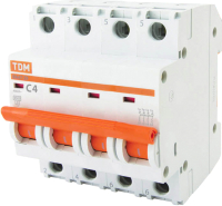 Выключатель автоматический TDM ВА47-29 4Р 4А (С) 4.5кА / SQ0206-0119 - 