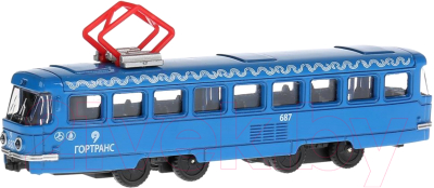 Трамвай игрушечный Технопарк SB-16-66-BL-WB
