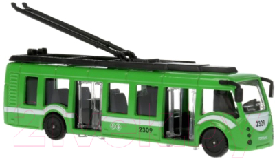 Троллейбус игрушечный Технопарк SB-18-10-GN-WB