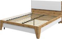 Двуспальная кровать Мебель-Неман Сканди МН-036-20 (дуб вотан/белый) - 
