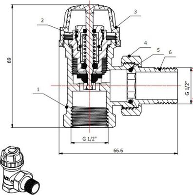 Клапан термостатический AV Engineering 1/2" AVE298112