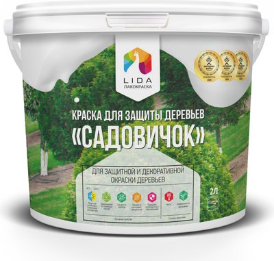 Краска Lida Для защиты деревьев. Садовичок (2кг)