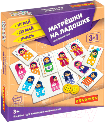 Развивающая игра Bondibon Матрёшки на ладошке / ВВ4247