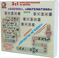 

Набор игр Макси, 3 в 1 Азбука, Математика, Фрукты-ягоды. Лото и Домино / 10384