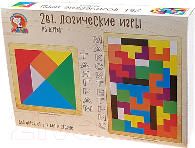 Изображение товара Развивающая игра Макси 2 в 1 Танграм, Макситетрис / 10393