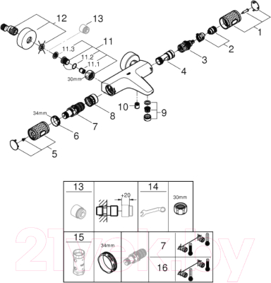 Смеситель GROHE Grohtherm 1000 Performance 34779000