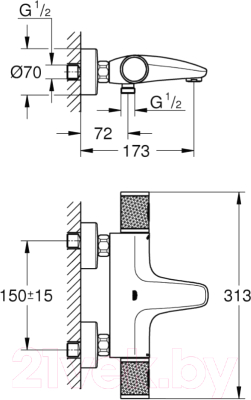 Смеситель GROHE Grohtherm 1000 Performance 34779000