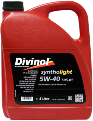 Моторное масло Divinol Syntolight SAE 5W-40 / 49540-K007 (5л)