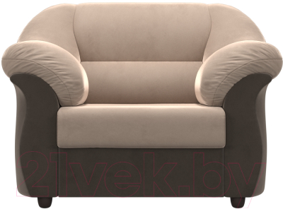 Кресло мягкое Лига Диванов Карнелла 240 / 105819 (велюр бежевый/коричневый)