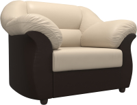 Кресло мягкое Лига Диванов Карнелла 240 / 105848 (экокожа бежевый/коричневый) - 