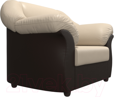 Кресло мягкое Лига Диванов Карнелла 240 / 105848 (экокожа бежевый/коричневый)